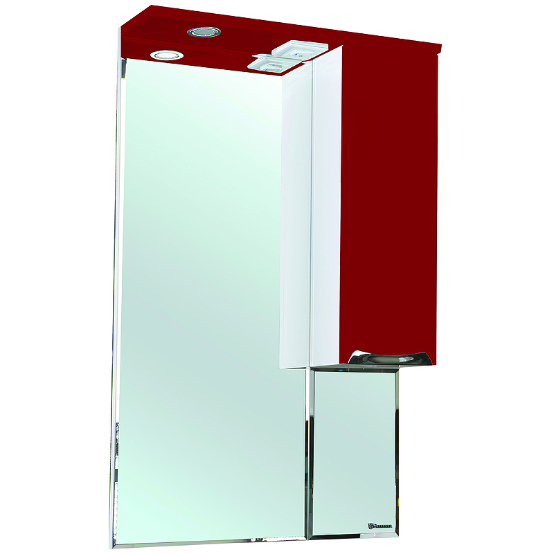 цена Зеркало со шкафом Bellezza Альфа 55 R 4618808001035 с подсветкой Белое Красное