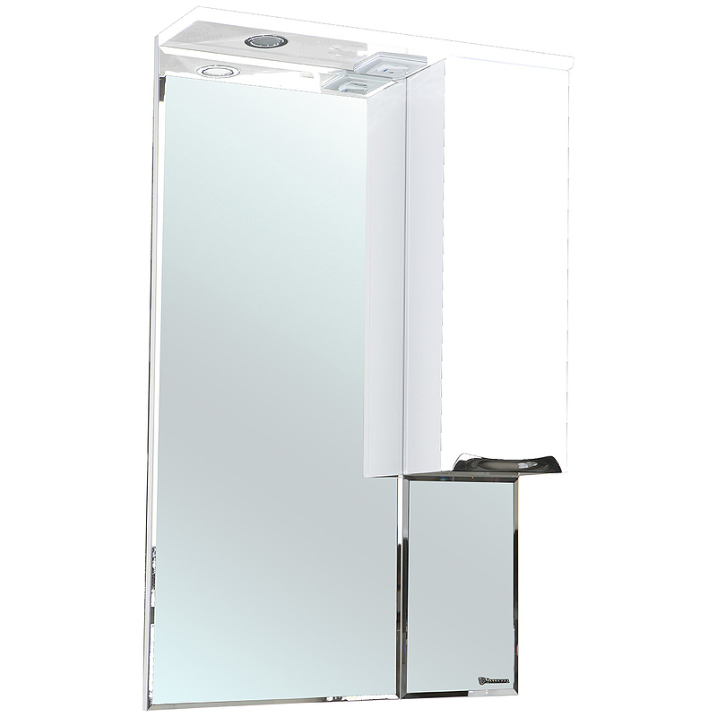 Зеркало со шкафом Bellezza Альфа 65 R 4618810001016 с подсветкой Белое зеркало со шкафом bellezza классик 65 r 4611910001016 с подсветкой белое