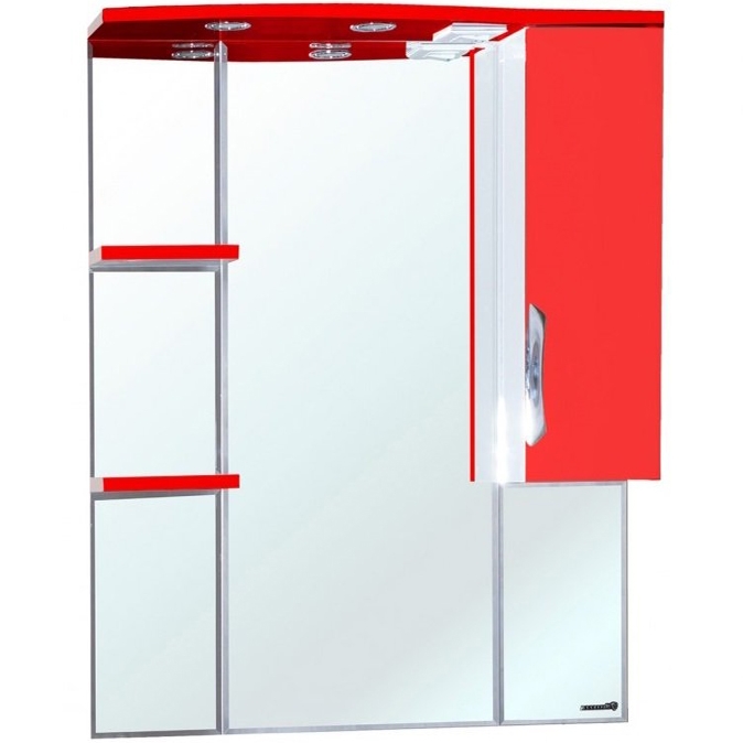 цена Зеркало со шкафом Bellezza Лагуна 85 R 4612114001031 с подсветкой R Красное Белое