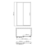 Душевая дверь WasserKRAFT Main 110 41S13 профиль Хром стекло прозрачное-7