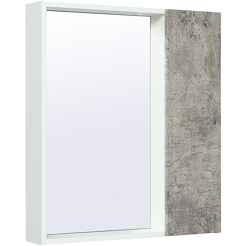 Зеркало со шкафом Runo Манхэттен 65 00-00001016 Серый бетон Белое зеркало со шкафом runo мальта 85 00 00001104 серое дуб