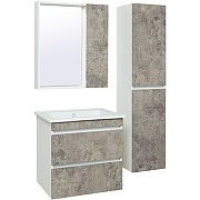 Зеркало со шкафом Runo Манхэттен 65 00-00001016 Серый бетон Белое-2