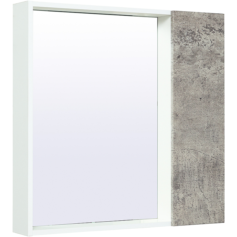Зеркало со шкафом Runo Манхэттен 75 00-00001017 Серый бетон Белое шкаф пенал runo манхэттен 35 00 00001020 подвесной серый бетон белый
