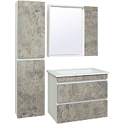 Зеркало со шкафом Runo Манхэттен 75 00-00001017 Серый бетон Белое-2