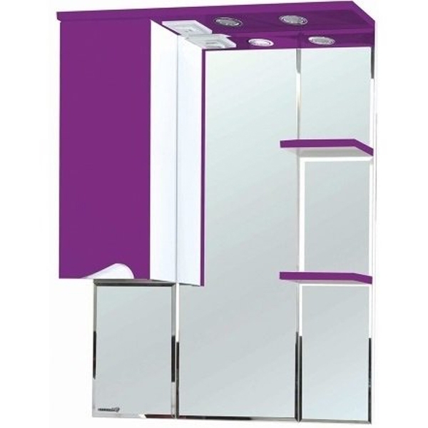 Зеркало со шкафом Bellezza Эйфория 80 L 4619113002410 с подсветкой Фиолетовое зеркало со шкафом bellezza эйфория 80 r 4619113001413 с подсветкой фиолетовое