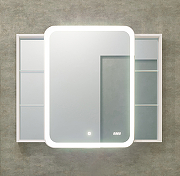 Зеркальный шкаф Jorno Bosko 100 Bos.03.100/W с подсветкой с часами-3