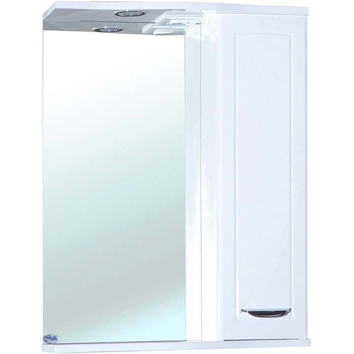 Зеркало со шкафом Bellezza Классик 60 R 4611909001010 с подсветкой Белое мебель для ванной bellezza классик 60 с ящиком