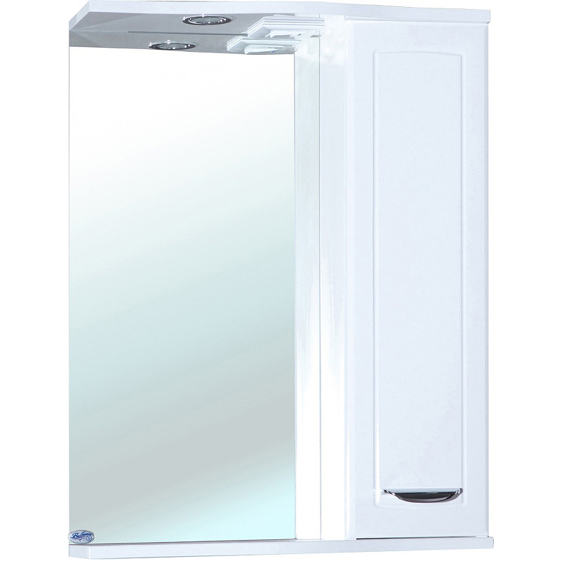 цена Зеркало со шкафом Bellezza Классик 65 R 4611910001016 с подсветкой Белое