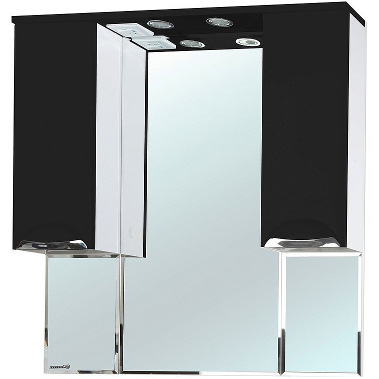 Зеркало со шкафом Bellezza Альфа 90 4618815000045 с подсветкой Белое Черное зеркало со шкафом bellezza альфа 75 l 4618812002042 с подсветкой белое черное