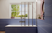 Шторка на ванну Ambassador Bath Screens 100х140 16041111R профиль Хром стекло CrystalPure-3