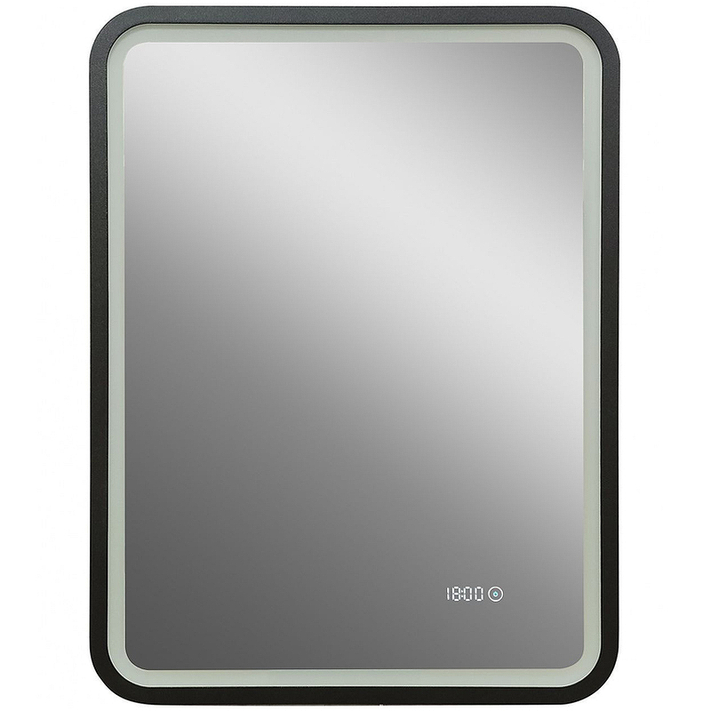 Зеркало Art&Max Genova AM-Gen-600-800-S-F-Т с подсветкой с сенсорным выключателем Черное зеркало continent brida led d 600 с сенсором злп2160