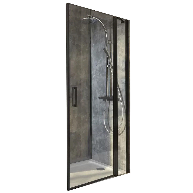 Душевая дверь Jacob Delafon Contra Black 90 E22T90-BL профиль Черный стекло прозрачное цена и фото