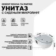 Унитаз Geberit Renova T54 Rimfree 500.800.00.1 с сиденьем Микролифт-1