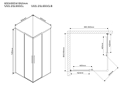 Душевой уголок Vincea Slim 90х90 VSS-2SL900CL профиль Хром стекло прозрачное-5