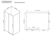 Душевой уголок Vincea Slim 120х90 VSR-2SL9012CLB-L профиль Черный матовый стекло прозрачное-4
