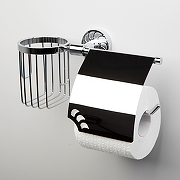 Держатель туалетной бумаги и освежителя воздуха WasserKRAFT Isen K-4059 с крышкой Хром-1