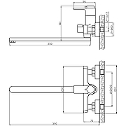 Смеситель для ванны Rossinka RS50-32 с термостатом универсальный Хром-2