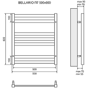 Водяной полотенцесушитель Lemark Bellario П7 50х60 LM68607BL Черный-2