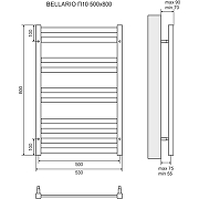 Электрический полотенцесушитель Lemark Bellario П10 50х80 LM68810EBL Черный-2