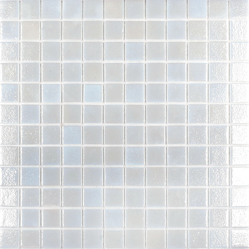 Стеклянная мозаика Vidrepur Shell № 563 White на сетке 25х25 см