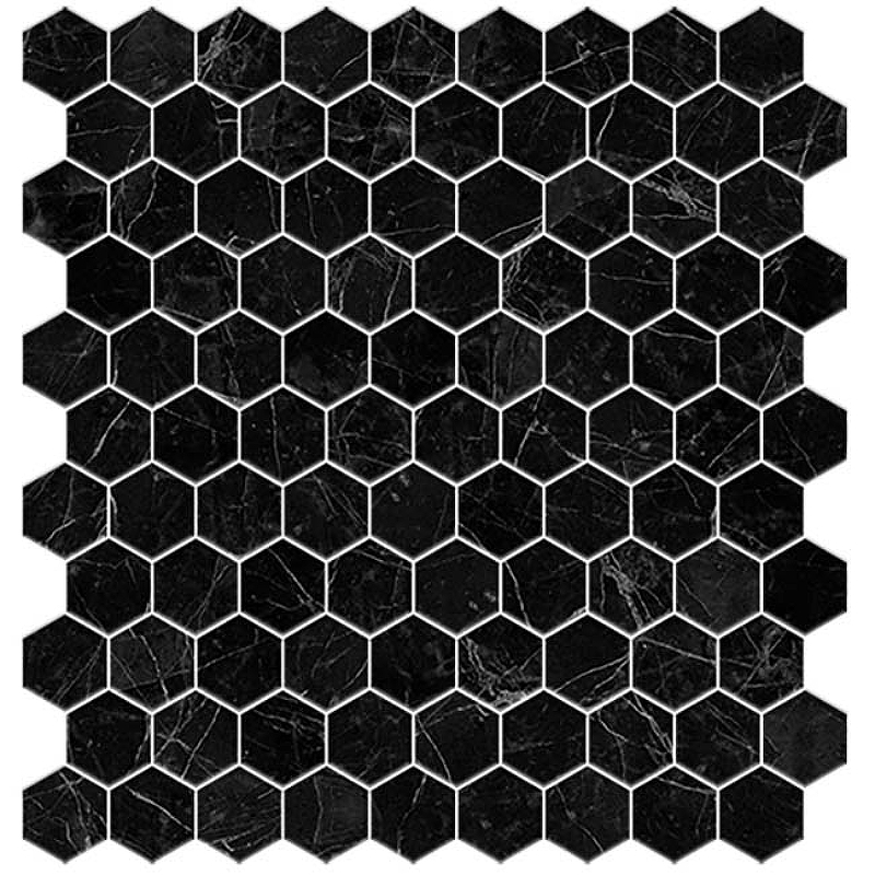 Стеклянная мозаика Vidrepur Supreme Hex Marquina на сетке 30,7х31,7 см стеклянная мозаика vidrepur hex diamond 358d черный 30 7х31 7 см