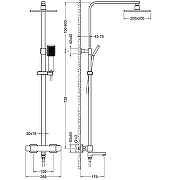 Душевая система Timo Tetra-thermo SX-0169/03 с термостатом Черная-1