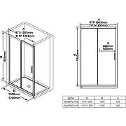 Душевая дверь Ravak Blix Slim BLSDP2-100 X0PMA0C00Z1 профиль Хром стекло Transparent-2