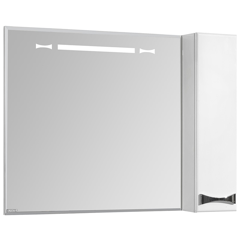 Зеркало со шкафом Aquaton Диор 80 R 1A168002DR01R с подсветкой Белое зеркало со шкафом aquaton диор 120 r 1a110702dr01r с подсветкой с подогревом белое