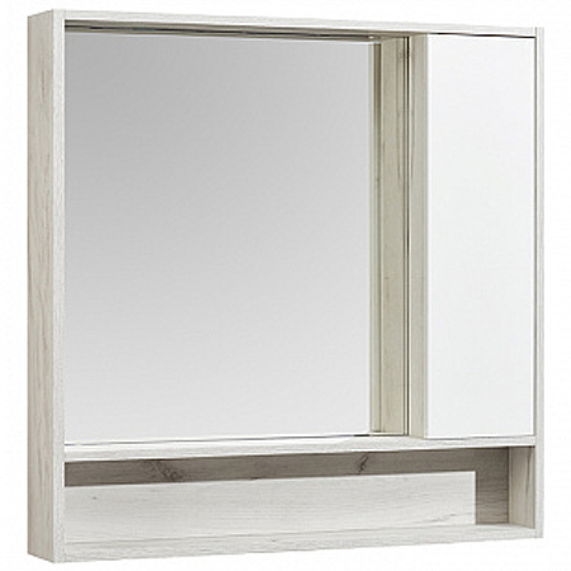 зеркало со шкафом aquaton флай 100 1a237802fax10 белый дуб крафт Зеркало со шкафом Aquaton Флай 100 1A237802FAX10 Белый Дуб крафт