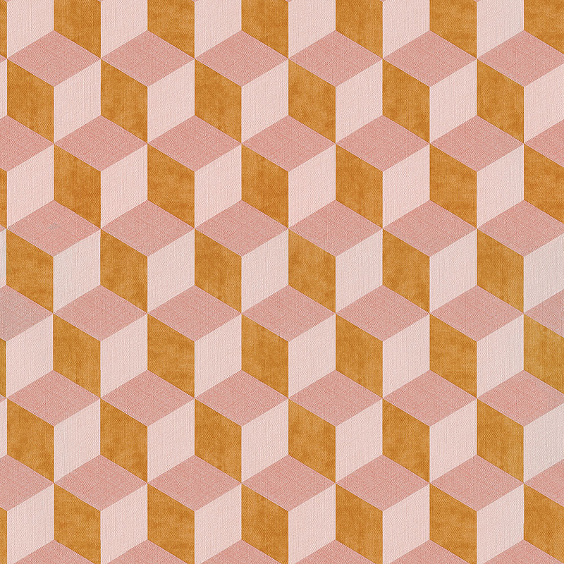 Обои BN-INTERNATIONAL Cubiq 220361 Винил на флизелине (0,53*10,05) Оранжевый/Розовый, Геометрия