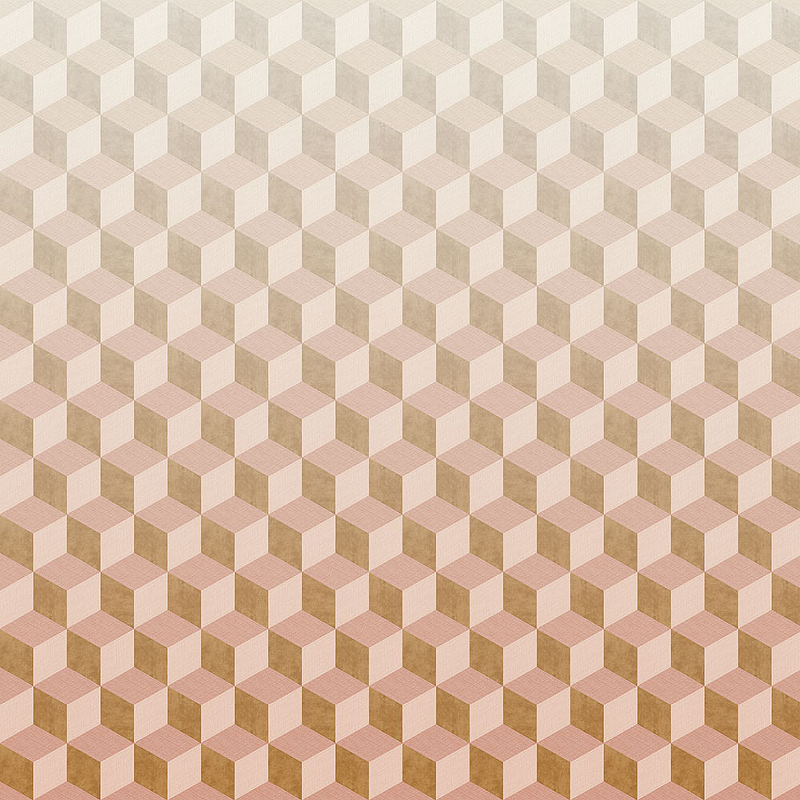 Панно BN-INTERNATIONAL Cubiq 200420DX Винил на флизелине (3*2,8) Розовый/Белый, Геометрия otokodesign брошь два кольца 52618