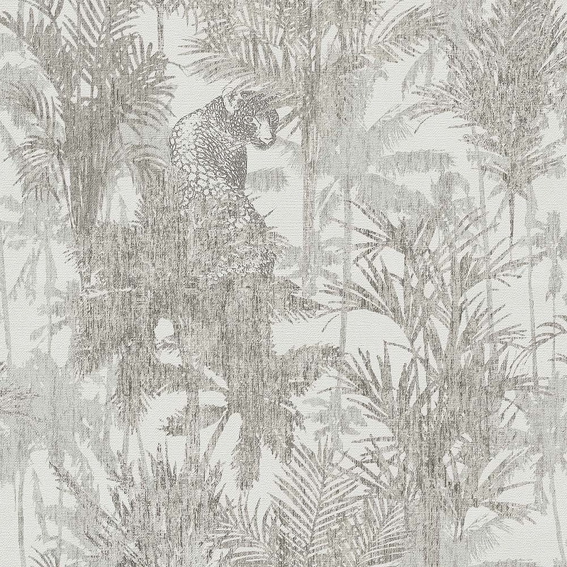 Панно BN-INTERNATIONAL Panthera 220101 Винил на флизелине (0,53*10) Серый, Листья