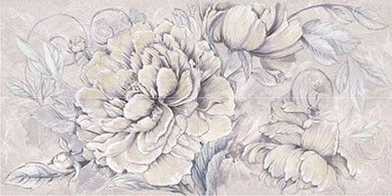 цена Керамическое панно Керлайф Delicato Bouquet Perla 63х126 см