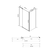 Душевой уголок Vincea Extra 90х90 VSR-1E809090CL профиль Хром стекло прозрачное-4