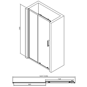 Душевая дверь Abber AG30170B 170x190 профиль Черный стекло прозрачное-6