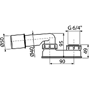 Гидрозатвор для слив-перелива Alcaplast A533-DN50 40/50x50 мм-1