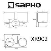 Стакан для зубных щеток Sapho X-round XR902 двойной Хром-1