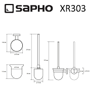 Ершик для унитаза Sapho X-round XR303 Хром-1