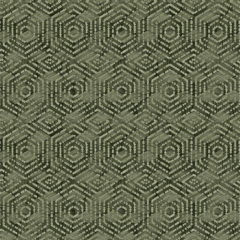 Обои Ugepa Odyssee L60604 Винил на флизелине (0,53*10,05) Зеленый, Геометрия