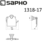 Держатель туалетной бумаги Sapho Diamond 1318-17 с крышкой Бронза-1