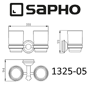 Стакан для зубных щеток Sapho Astor 1325-05 двойной Хром-1