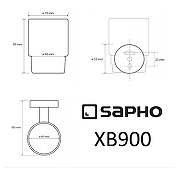 Стакан для зубных щеток Sapho X-round black XB900 Черный-1