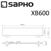 Стеклянная полка Sapho X-round black XB600 Черный-1