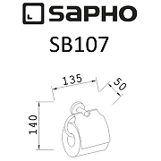 Держатель туалетной бумаги Sapho Samba SB107 с крышкой Хром-1