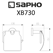 Держатель туалетной бумаги Sapho X-round black XB730 с крышкой Черный-1