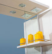 Зеркало со шкафом Бриклаер Бали 90 L 4627125412035 с подсветкой Светлая лиственница Белое глянцевое-2