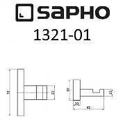 Крючок Sapho Olymp 1321-01 Хром-1