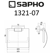 Держатель туалетной бумаги Sapho Olymp 1321-07 с крышкой Хром-1
