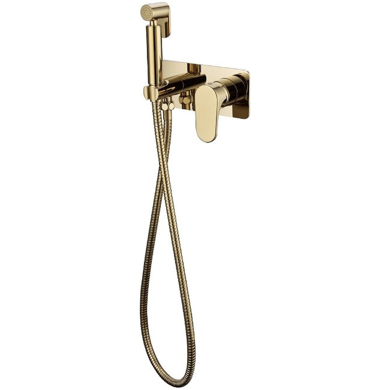 Гигиенический душ со смесителем Boheme Spectre 457-G Золото гигиенический водяной барьер для ванной комнаты гибкая перегородка для душевой самоклеящаяся силиконовая уплотнительная лента