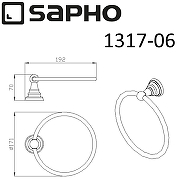 Кольцо для полотенец Sapho Diamond 1317-06 Хром-1